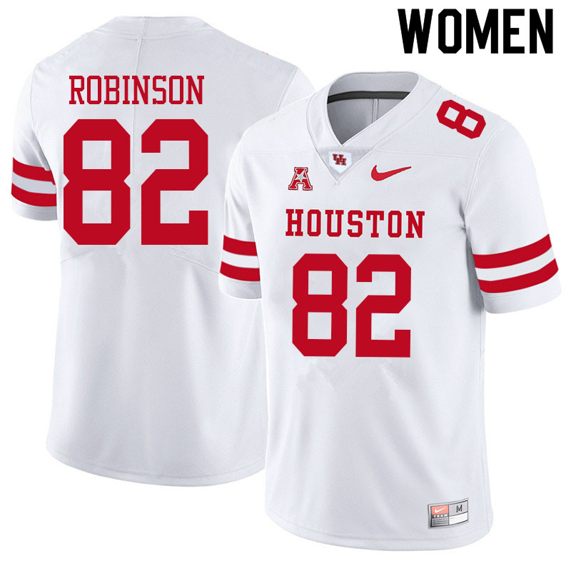 Women #82 Dylan Robinson Houston Cougars College Football Jerseys Sale-White